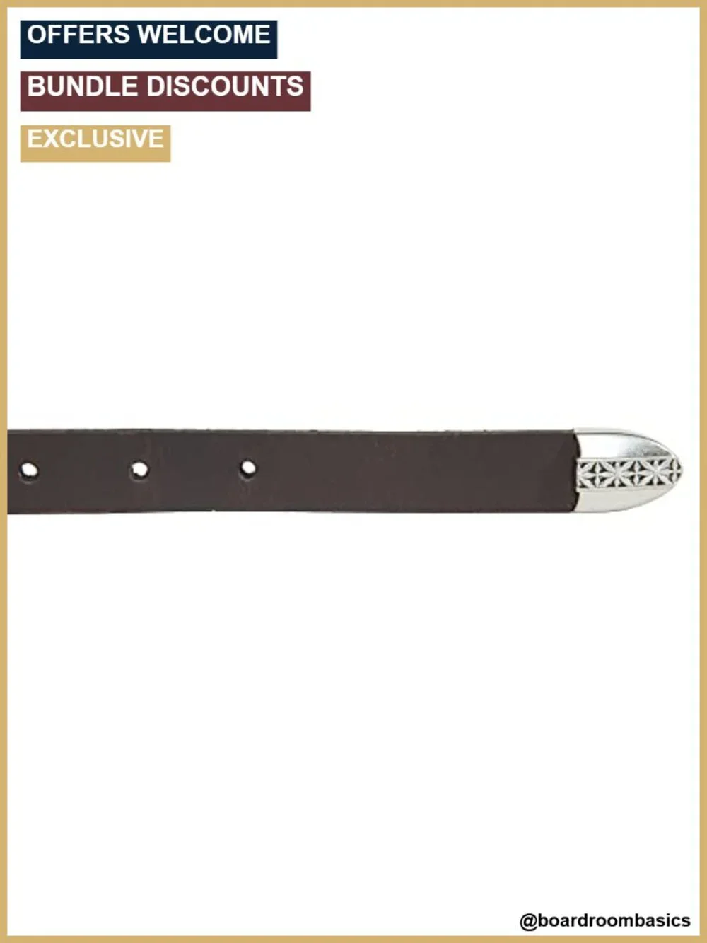 Leather Western Belt with Metal Roller Buckle - Classic Vintage Style